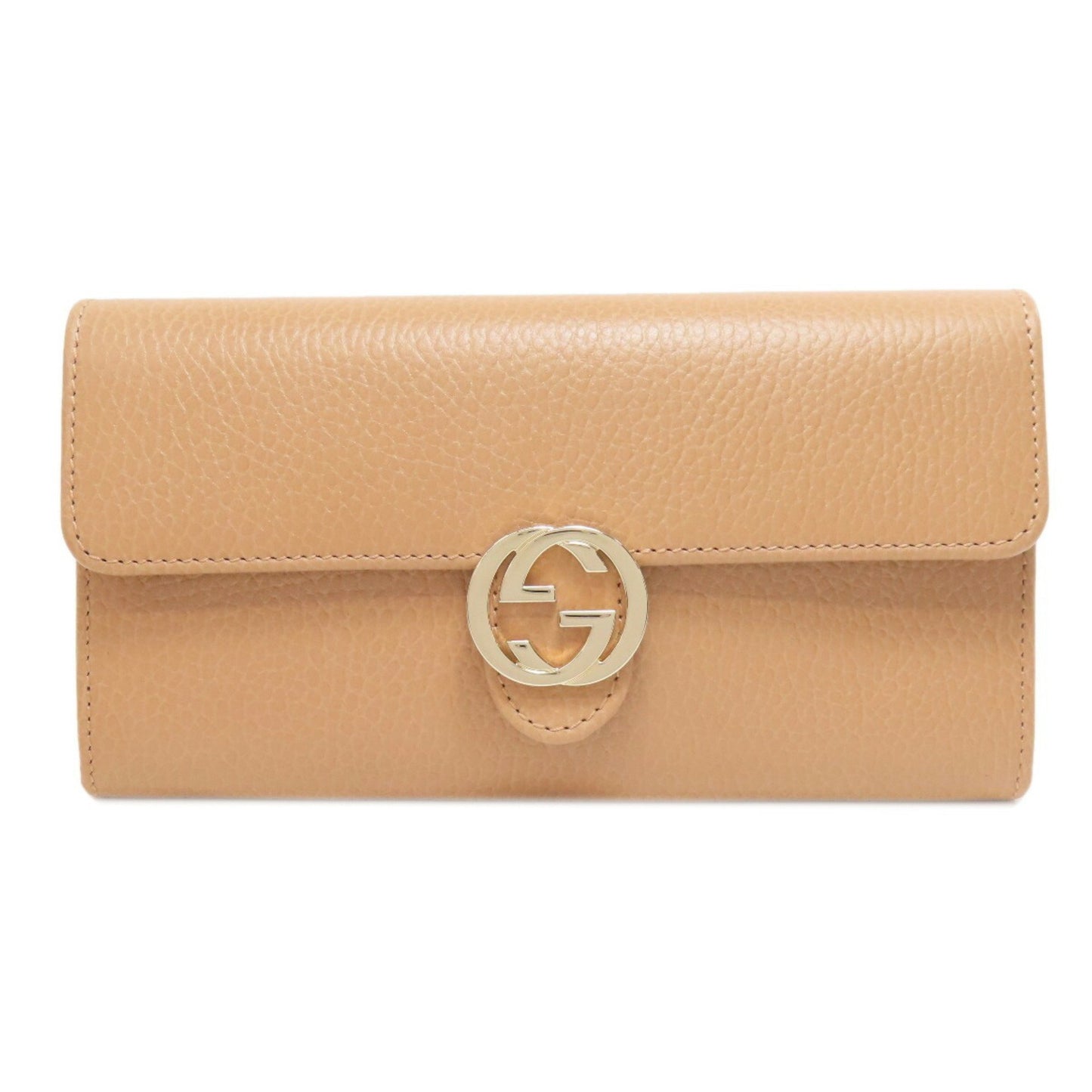Gucci Interlocking G, Beige, Leather, wallet