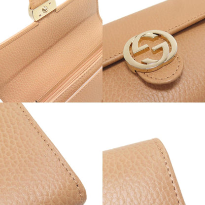 Gucci Interlocking G, Beige, Leather, wallet