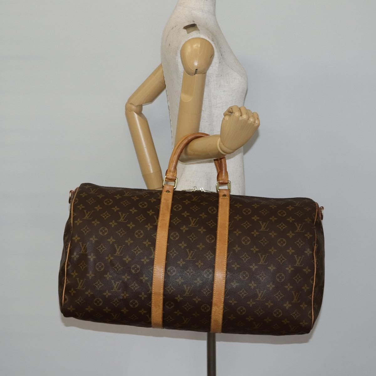 Louis Vuitton Keepall Bandouliere Bag Monogram Canvas, BROWN, CANVAS, Handbag
