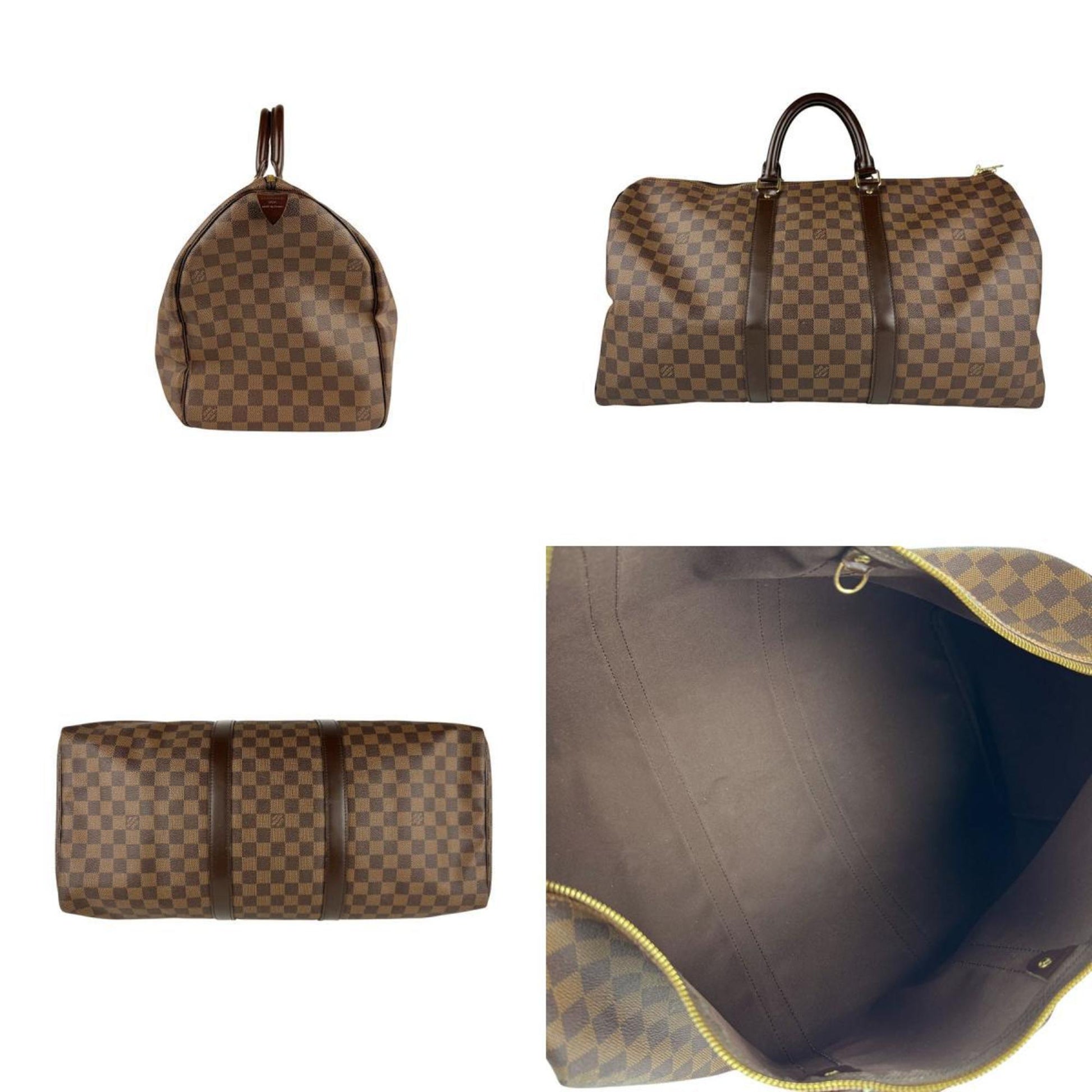 Louis Vuitton Keepall 50, Brown, Canvas, travel