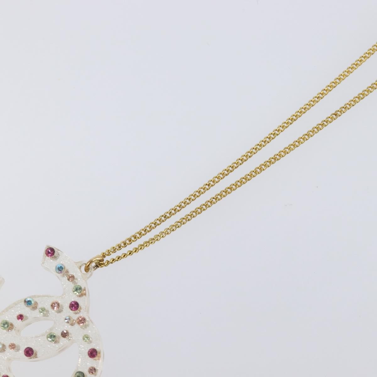 Chanel CC Pendant Multicolor Crystal Embellished Metal, Multicolour, Metal, Necklace