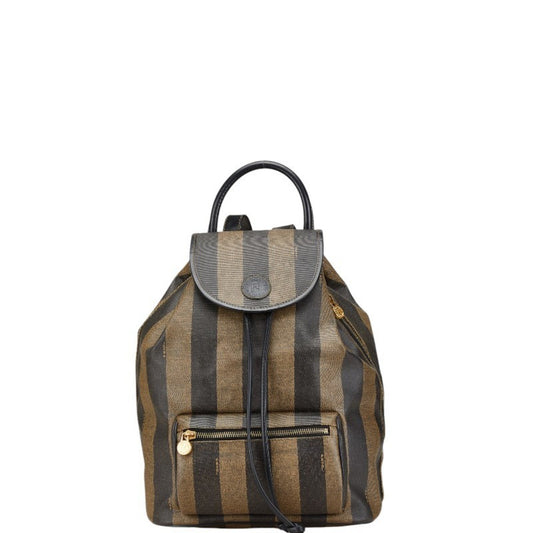 Fendi Pequin, Brown, Canvas, backpack