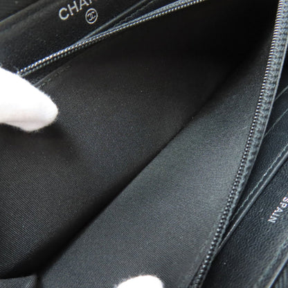 Chanel Mademoiselle, Black, Leather, wallet