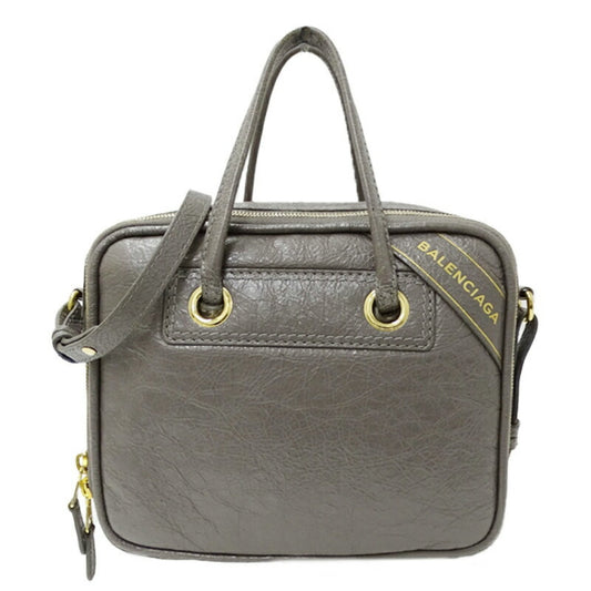 Balenciaga Blanket, Grey, Leather, handbag