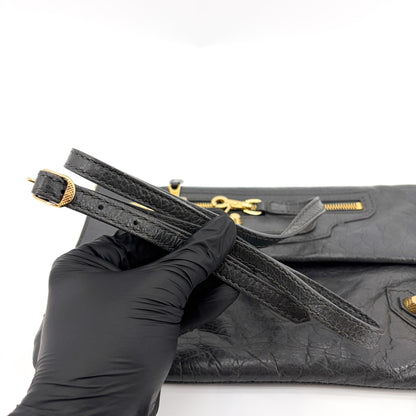 Balenciaga Giant Studs Envelope Clutch Leather, Black, Leather, Clutch