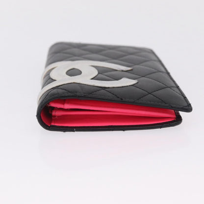 Chanel Cambon Bifold Quilted Calfskin, Black, Leather, Wallet