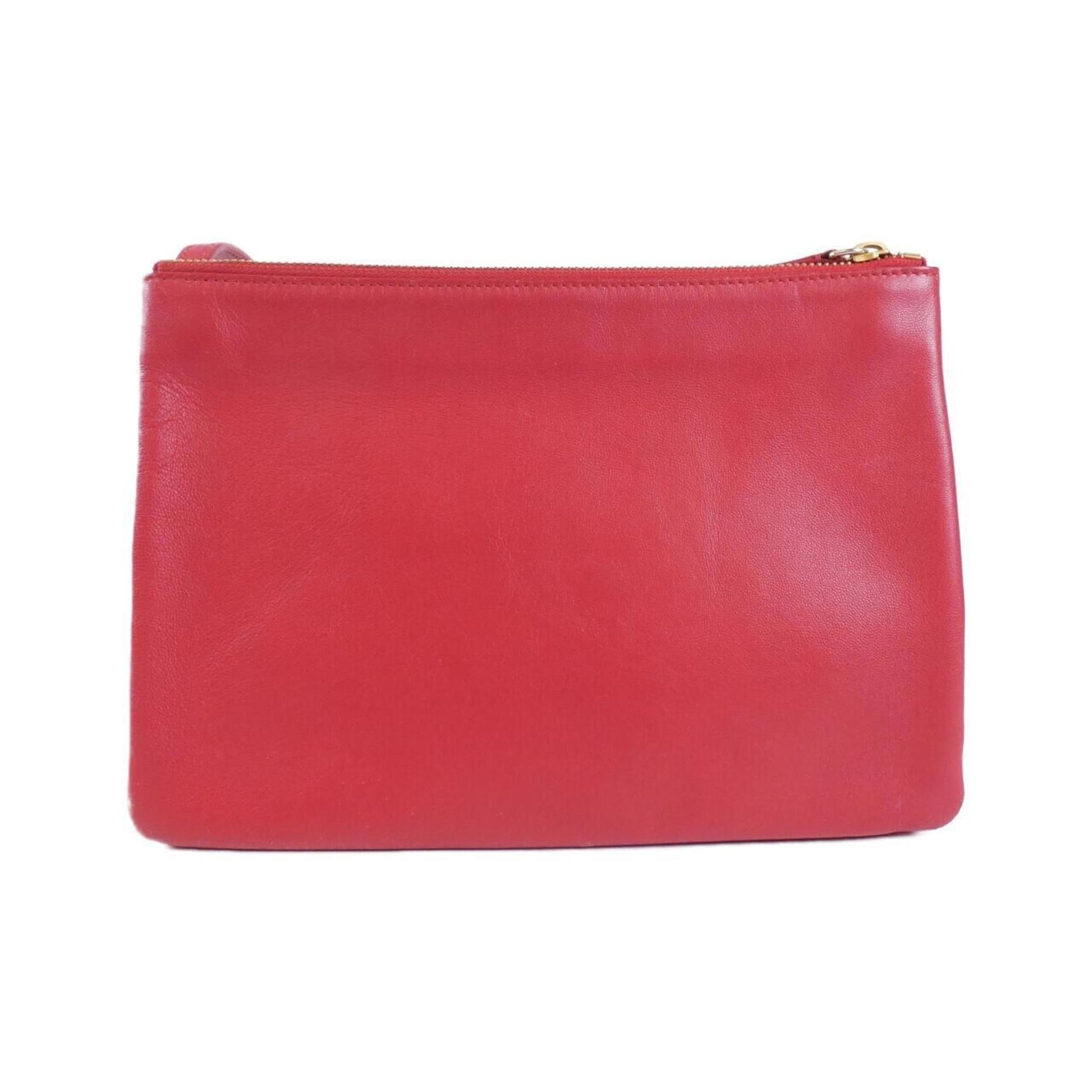 Céline Trio, Red, Leather, shoulder