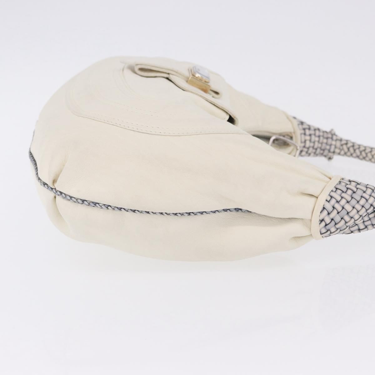 Fendi Spy Pocket Hobo Leather, White, Leather, Handbag