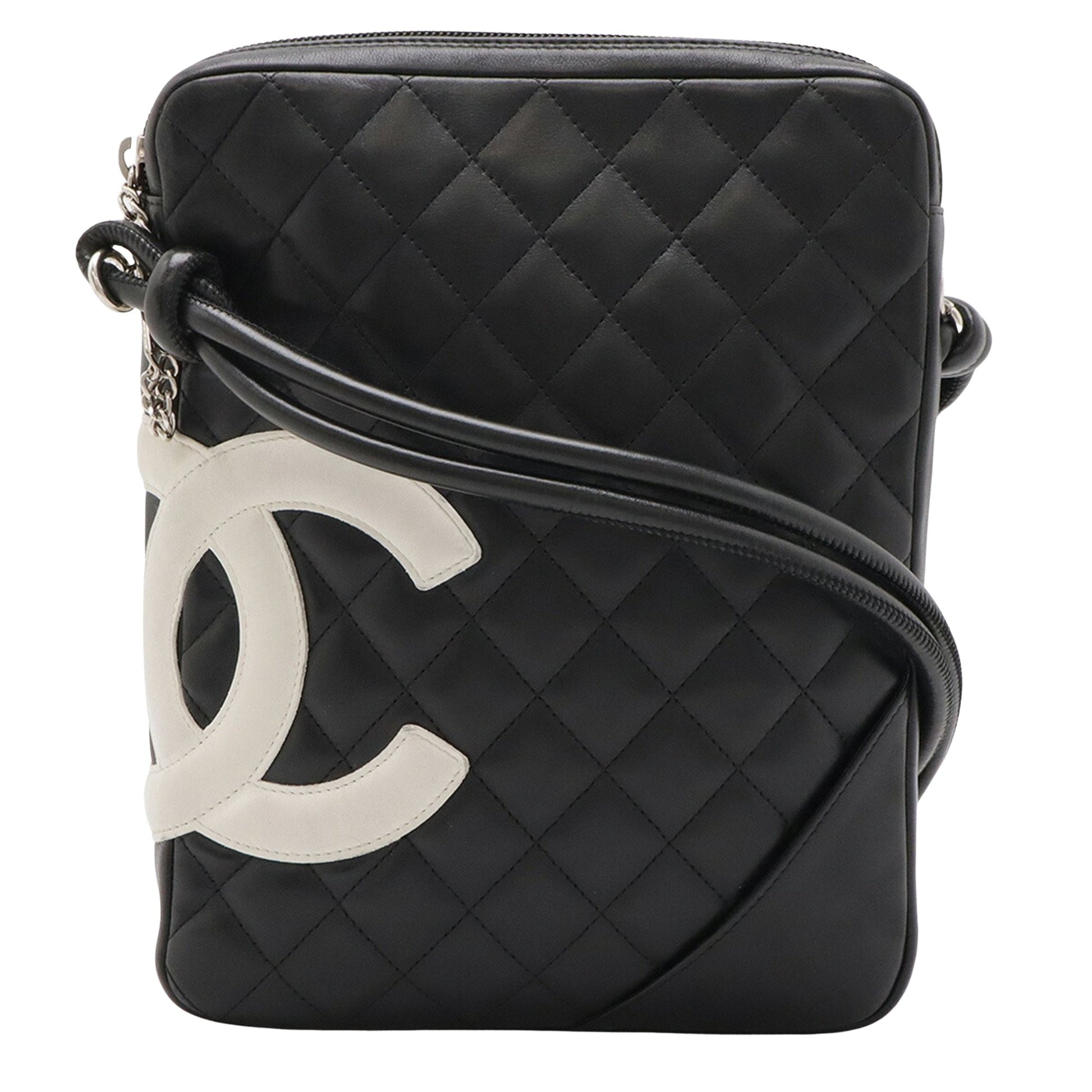 Chanel Cambon line, Black, Leather, shoulder