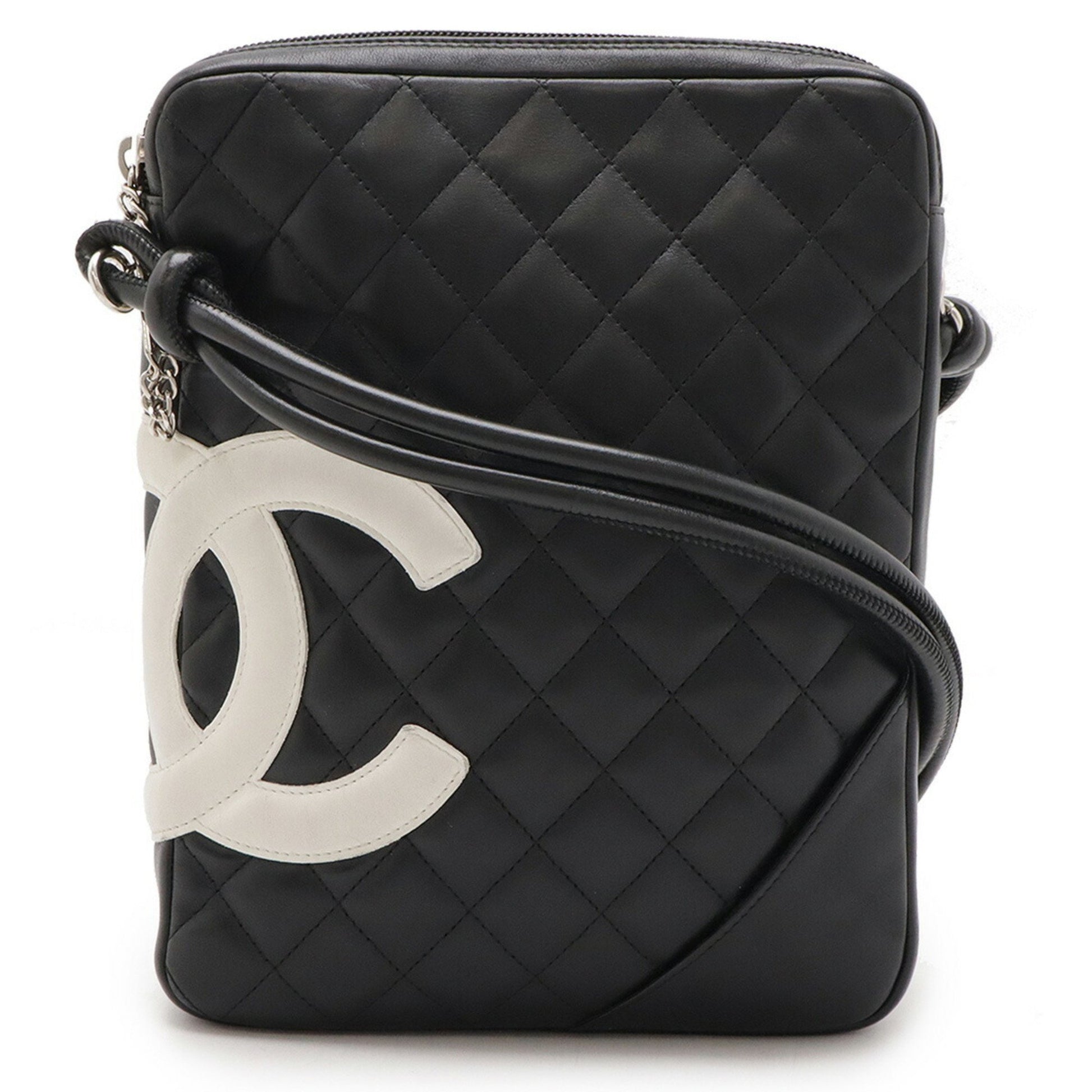 Chanel Cambon line, Black, Leather, shoulder