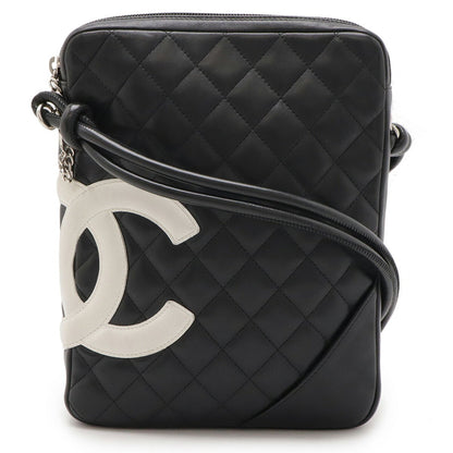 Chanel Cambon line, Black, Leather, shoulder