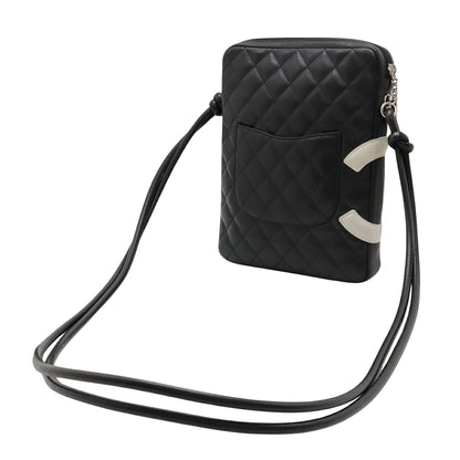 Chanel Cambon line, Black, Leather, shoulder