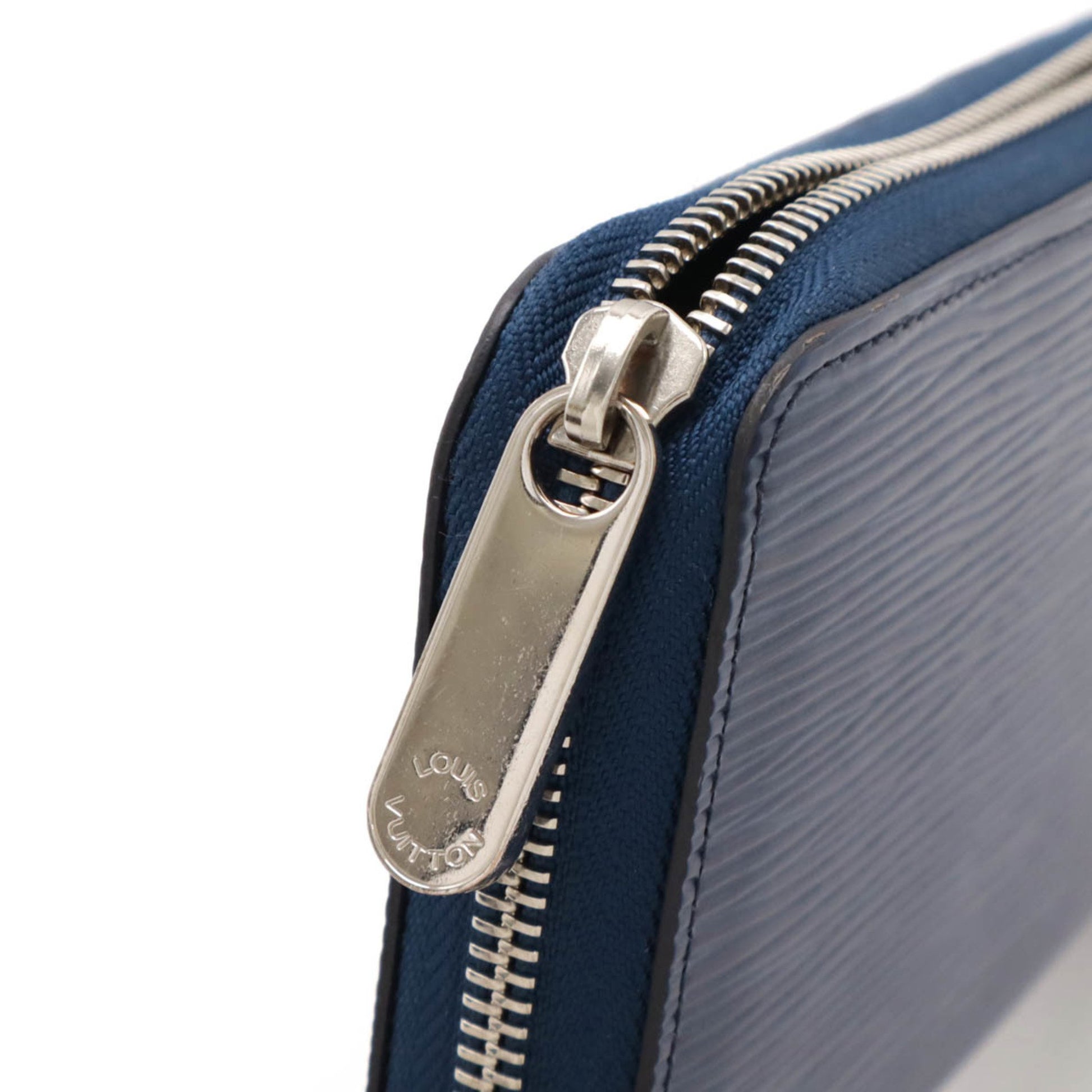 Louis Vuitton Zippy wallet, Navy, Leather, wallet