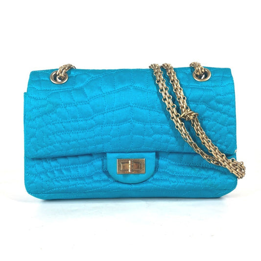 "Chanel 2,55", Blue, Synthetic, shoulder