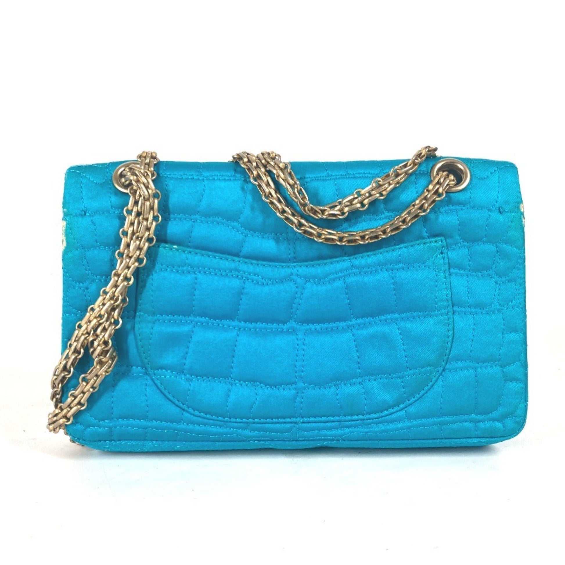 "Chanel 2,55", Blue, Synthetic, shoulder