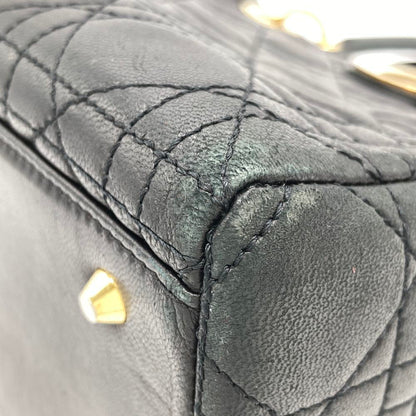 Dior Lady Dior, Black, Leather, handbag