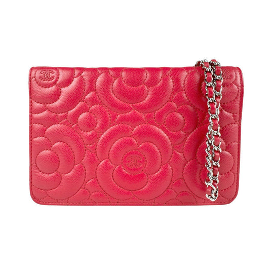 Chanel Camellia, Red, Leather, wallet