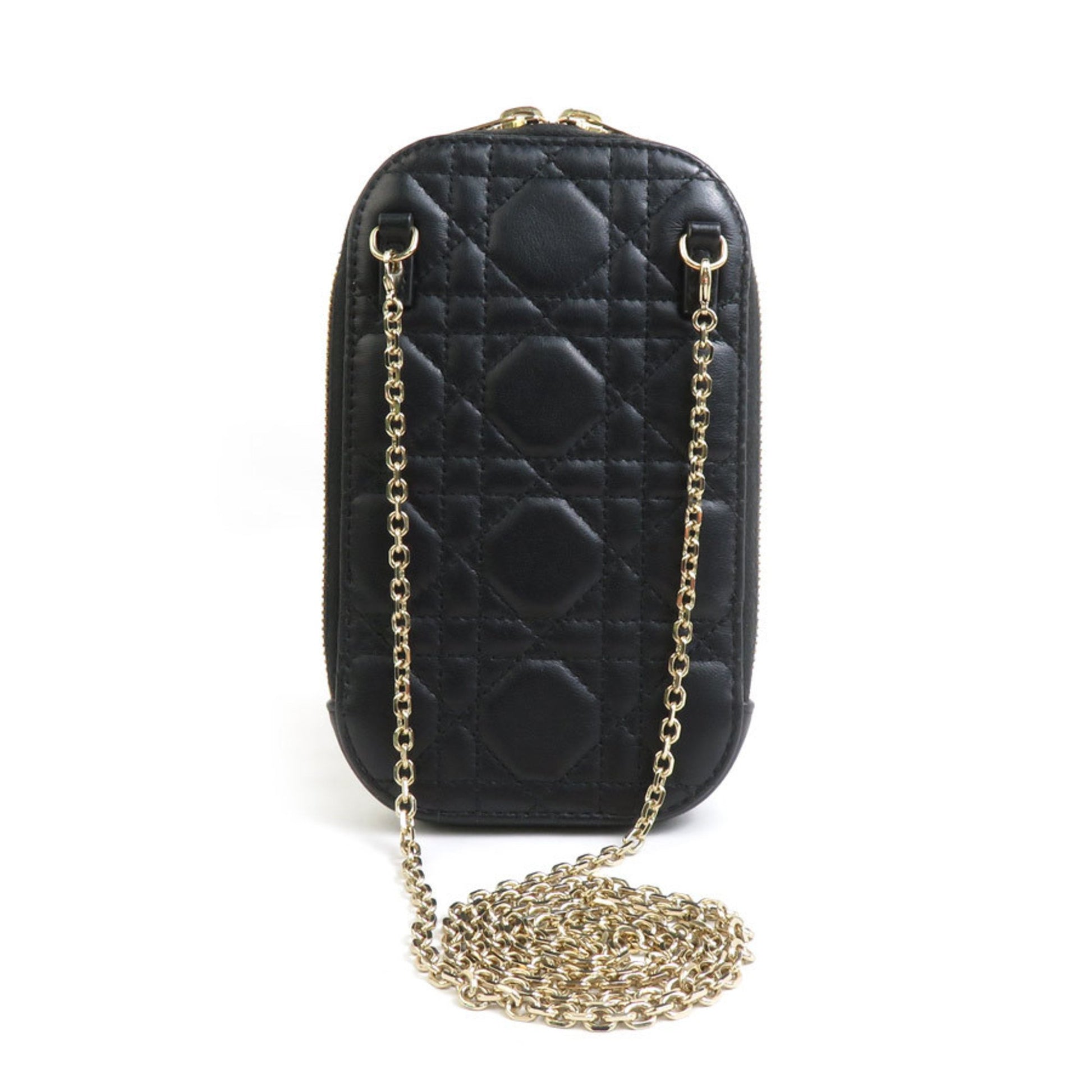 Dior Lady Dior, Black, Leather, shoulder