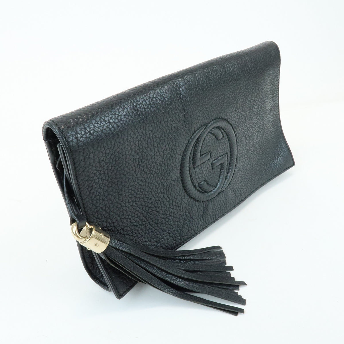 Gucci Soho Clutch Leather, Black, Leather, Clutch