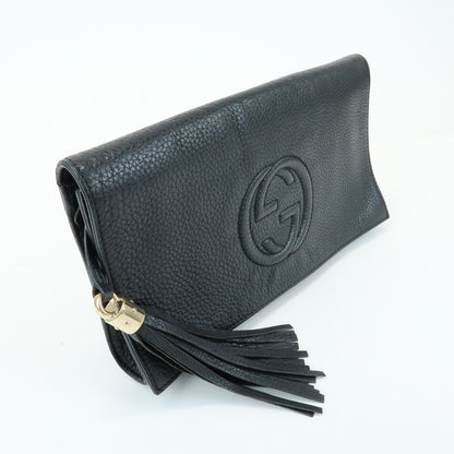 Gucci Soho Clutch Leather, Black, Leather, Clutch