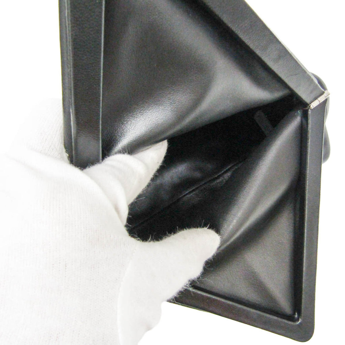 Bottega Veneta BV Trine Fold Clutch Leather, Black, Leather, Clutch