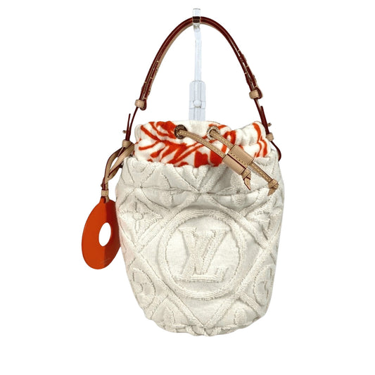 Louis Vuitton Bucket, White, Cotton, shoulder
