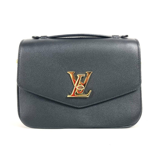 Louis Vuitton Lockme, Black, Leather, handbag