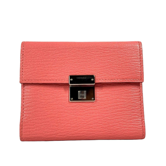 Hermès Clic Mini, Pink, Leather, wallet