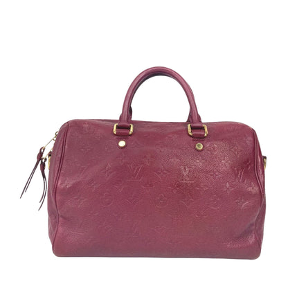 Louis Vuitton Speedy 30, Burgundy, Leather, handbag