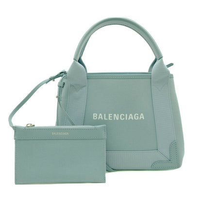 Balenciaga Navy Cabas, Blue, Canvas, handbag
