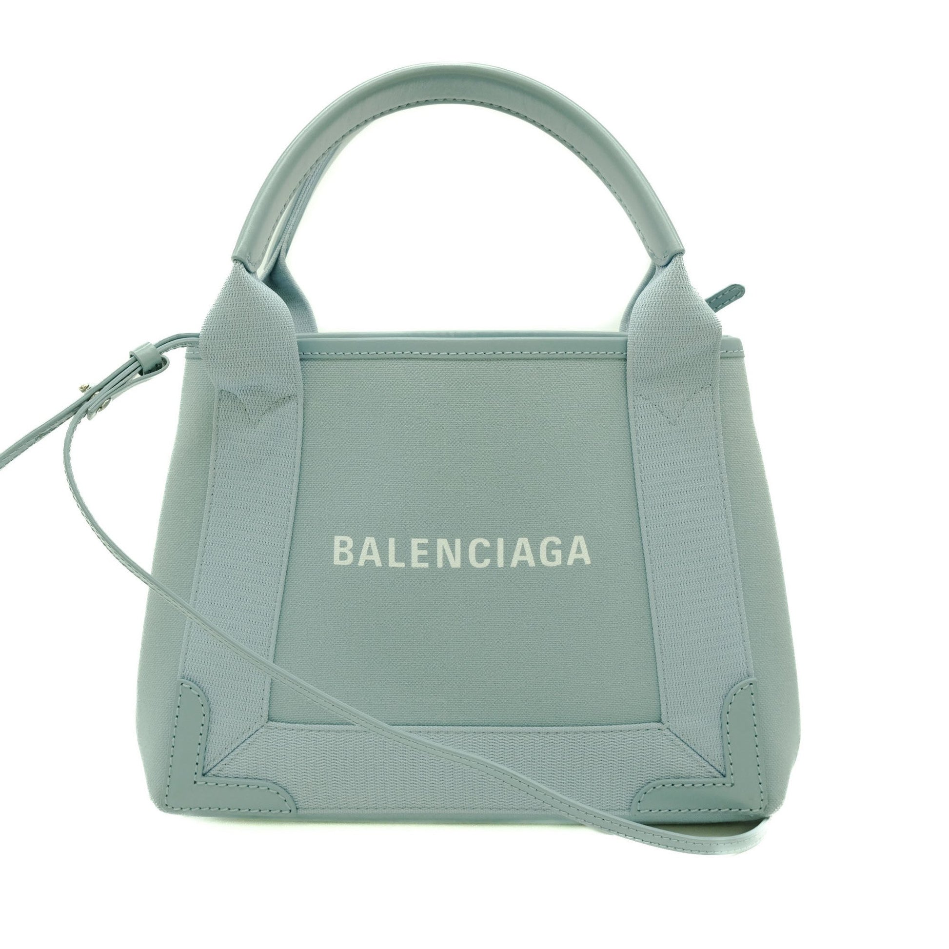 Balenciaga Navy Cabas, Blue, Canvas, handbag