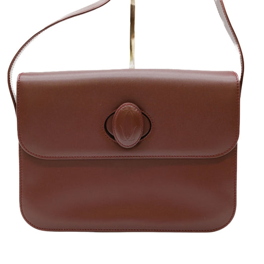 Cartier Must de Cartier, Burgundy, Leather, shoulder