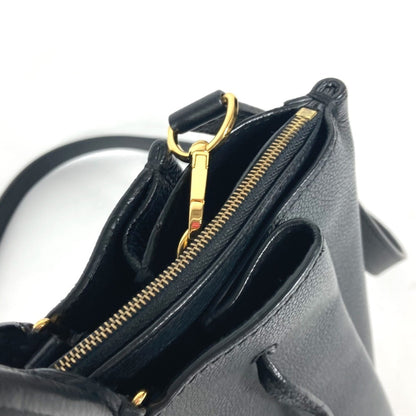 Louis Vuitton Lockmeto, Black, Leather, handbag
