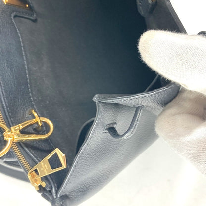 Louis Vuitton Lockmeto, Black, Leather, handbag