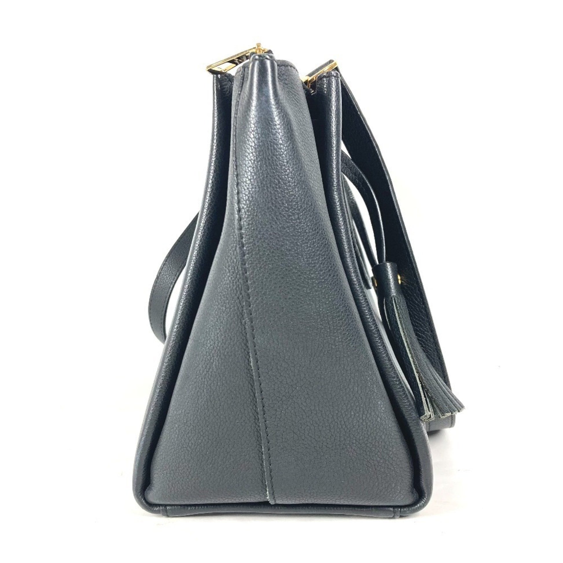 Louis Vuitton Lockmeto, Black, Leather, handbag