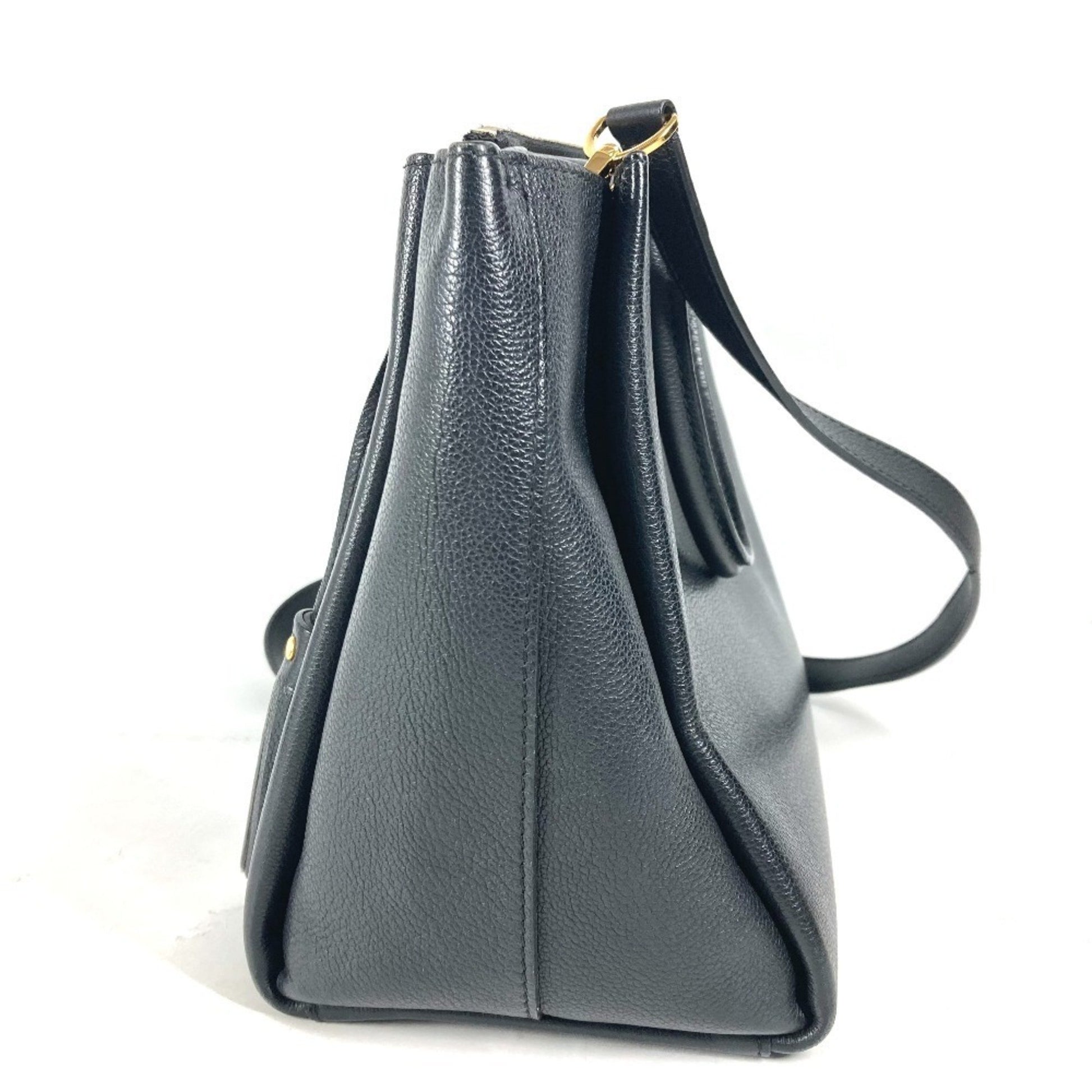 Louis Vuitton Lockmeto, Black, Leather, handbag