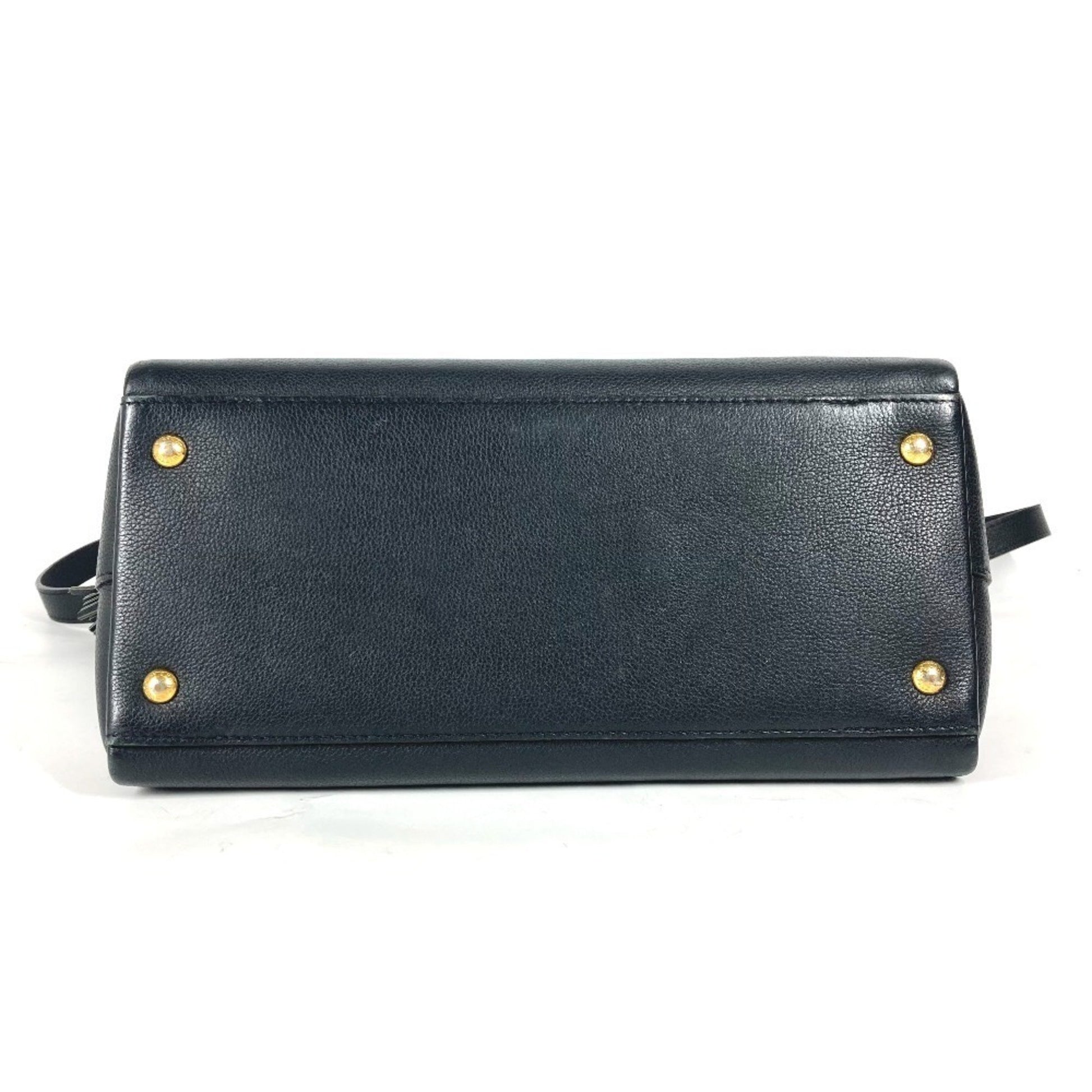 Louis Vuitton Lockmeto, Black, Leather, handbag