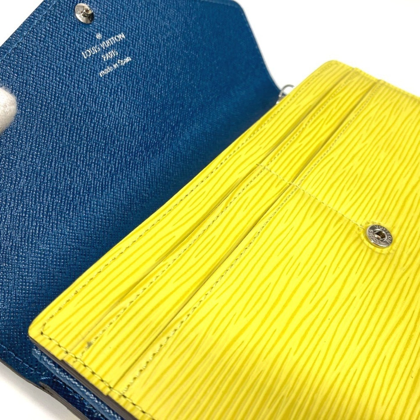 Louis Vuitton Portefeuille Sarah, Navy, Leather, wallet