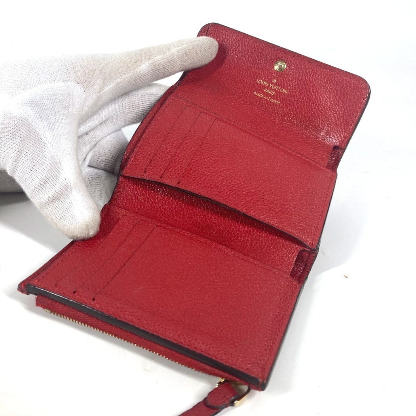 Louis Vuitton Pont Neuf, Red, Leather, wallet