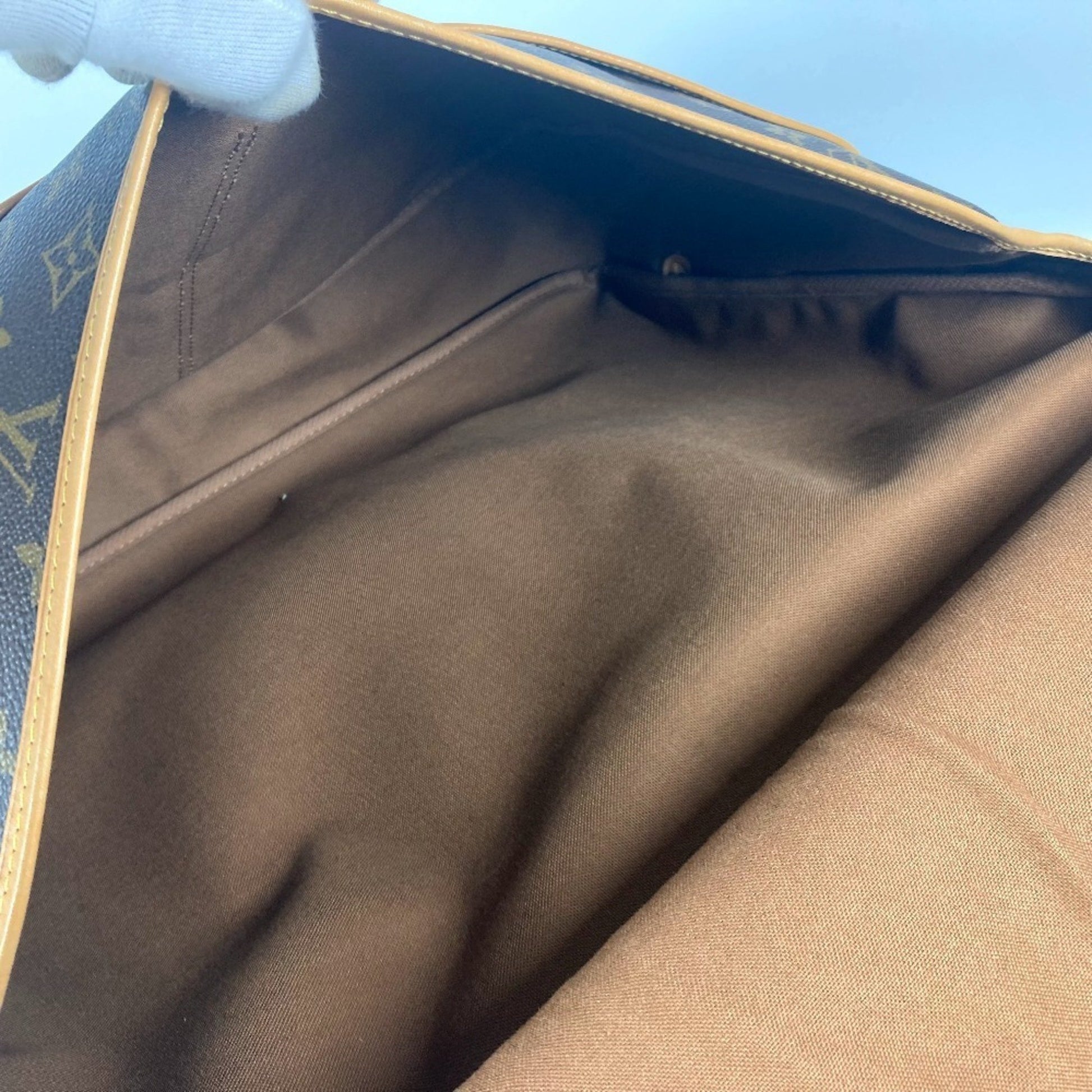 Louis Vuitton Sac Chasse, Brown, Canvas, handbag