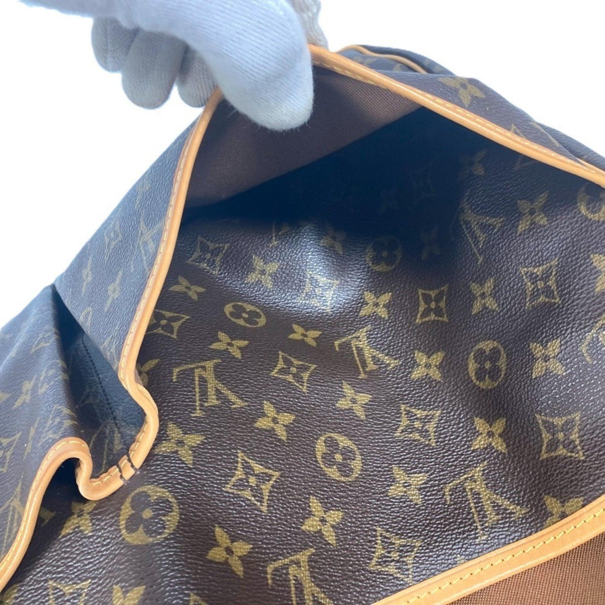Louis Vuitton Sac Chasse, Brown, Canvas, handbag