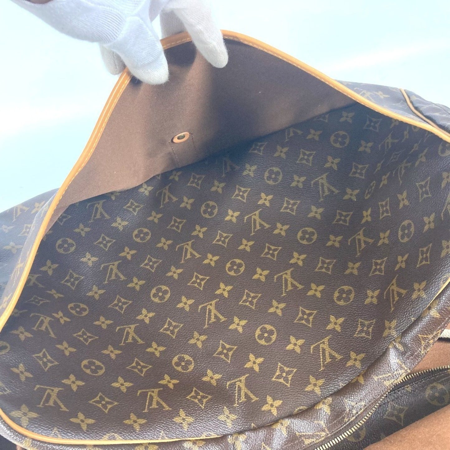 Louis Vuitton Sac Chasse, Brown, Canvas, handbag