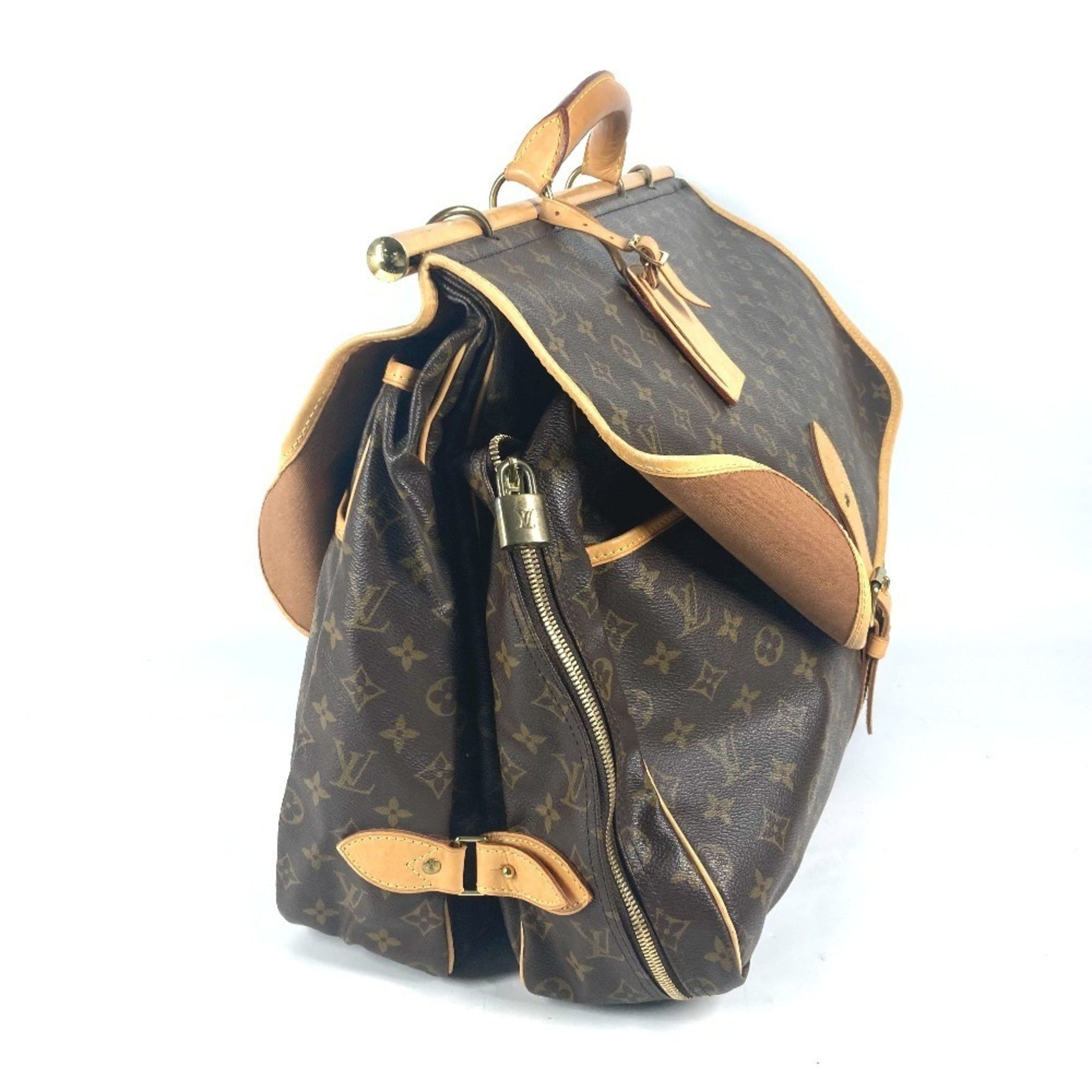 Louis Vuitton Sac Chasse, Brown, Canvas, handbag