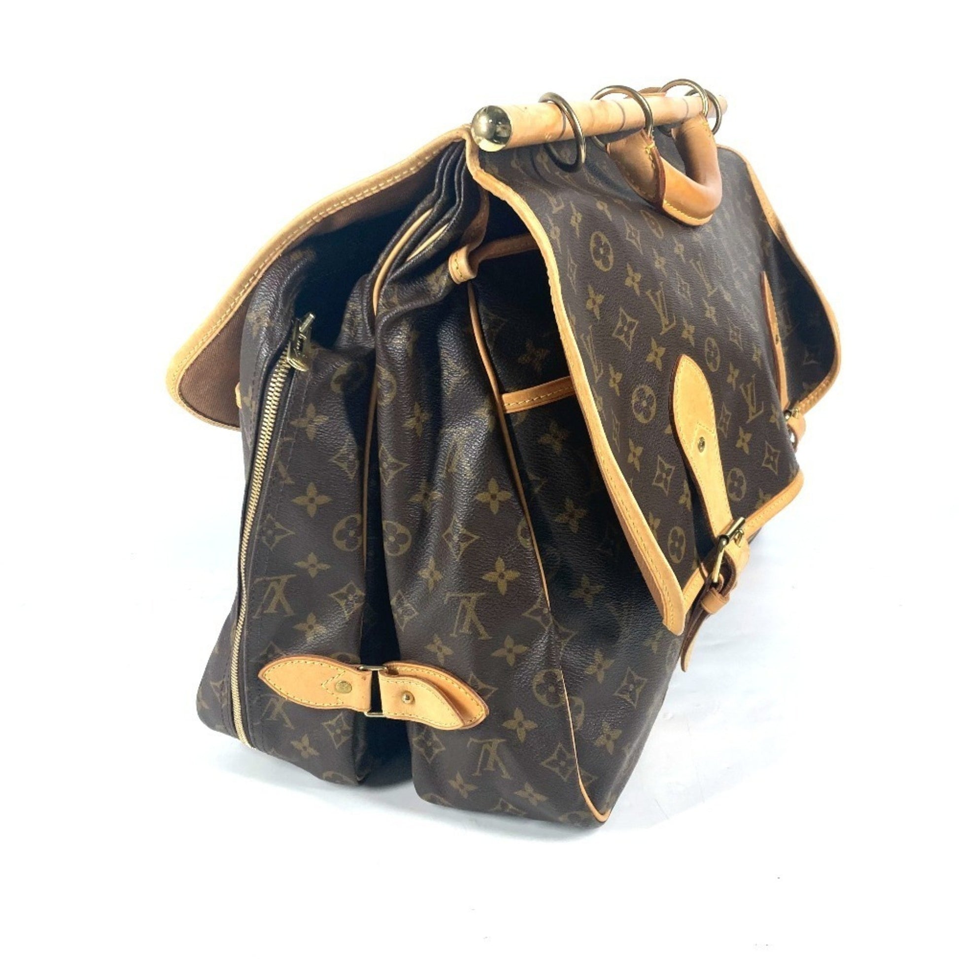 Louis Vuitton Sac Chasse, Brown, Canvas, handbag