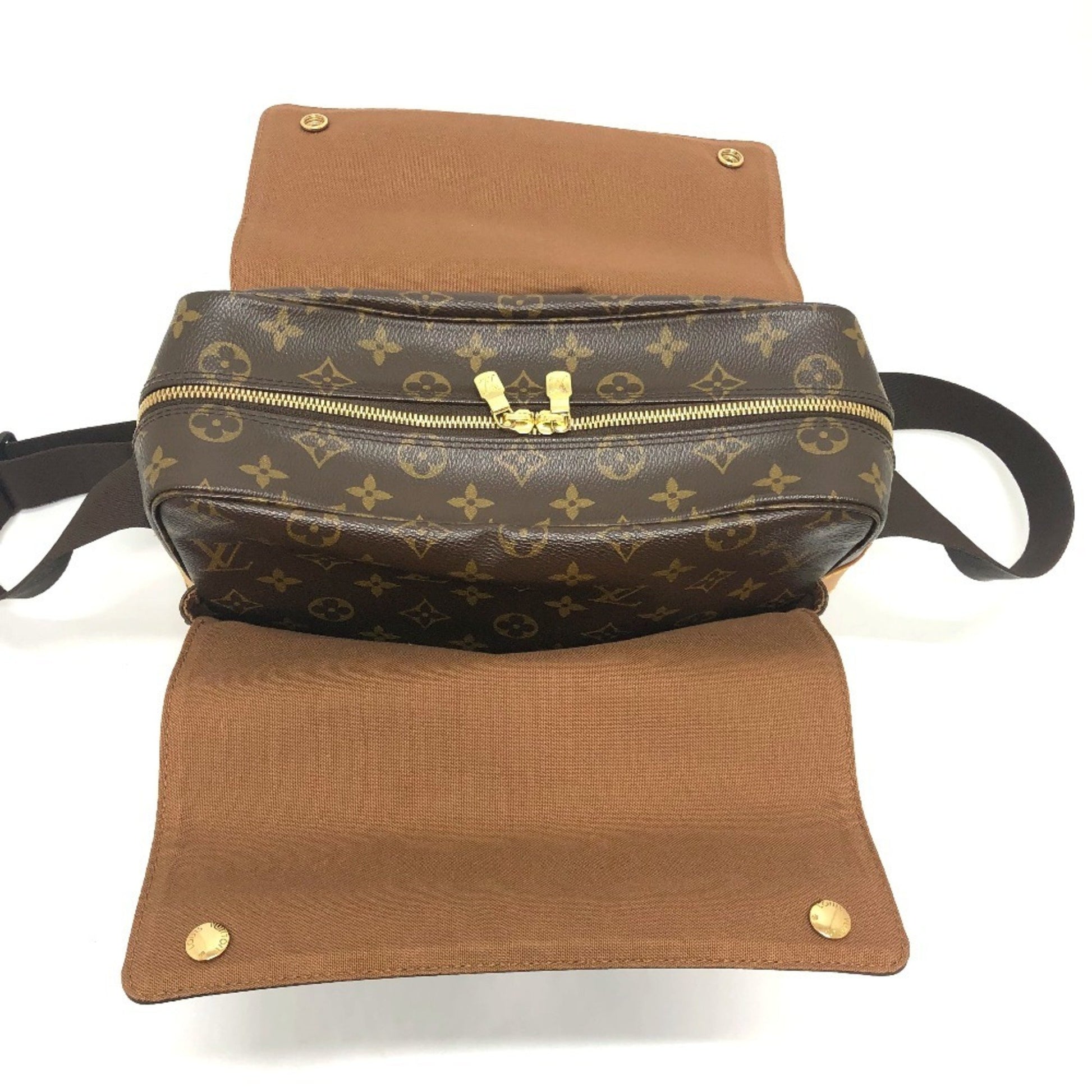 Louis Vuitton Naviglio, Brown, Canvas, shoulder