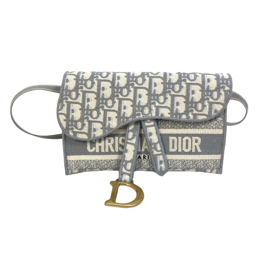 Dior Saddle Dior Oblique, Grey, Canvas, shoulder