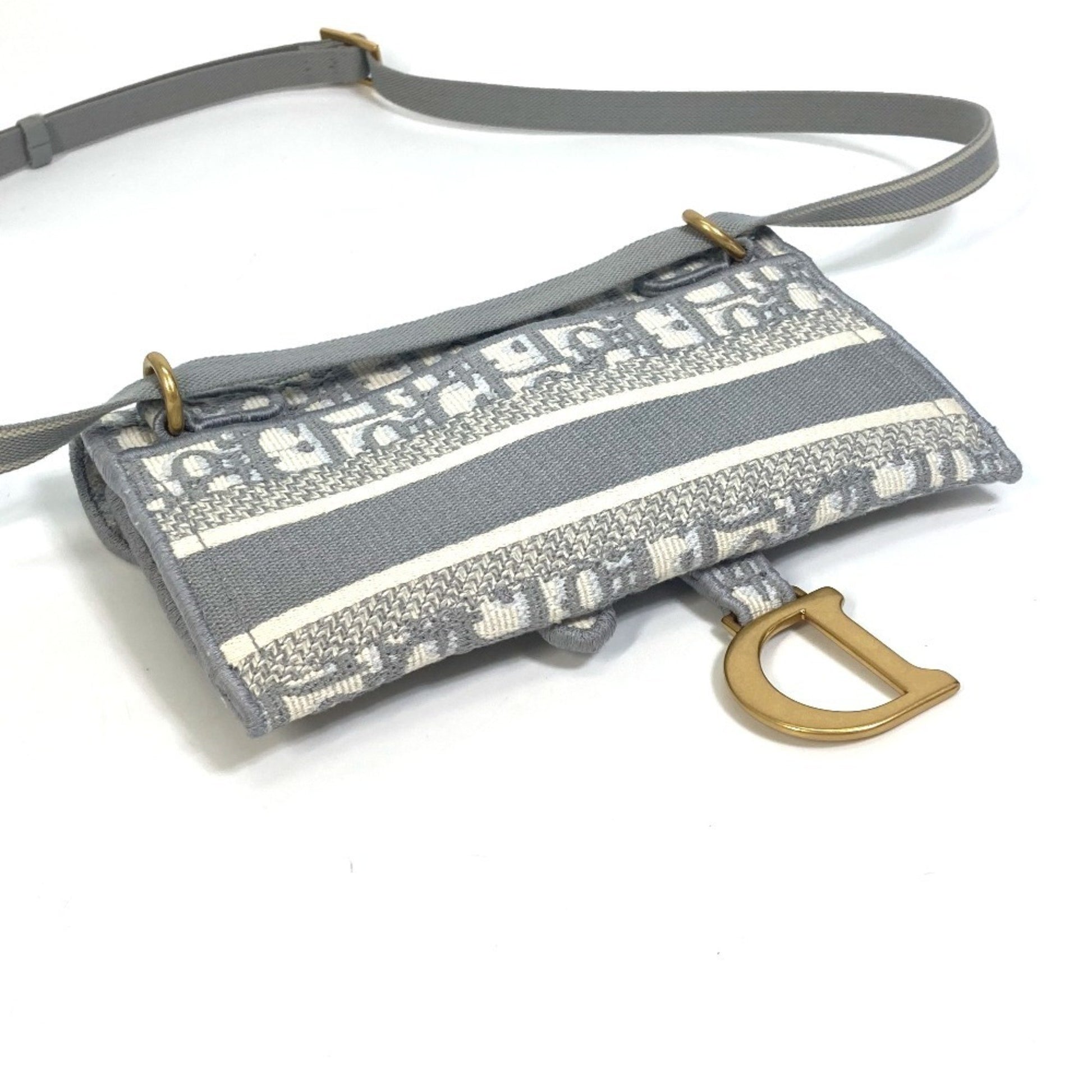 Dior Saddle Dior Oblique, Grey, Canvas, shoulder