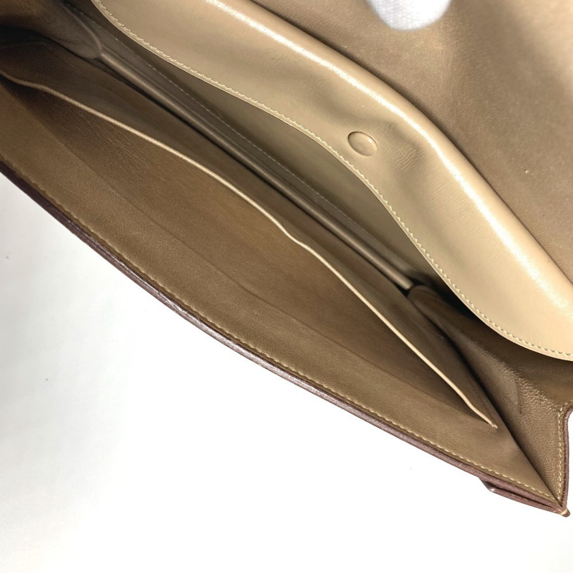 Hermès, Beige, Leather, clutch