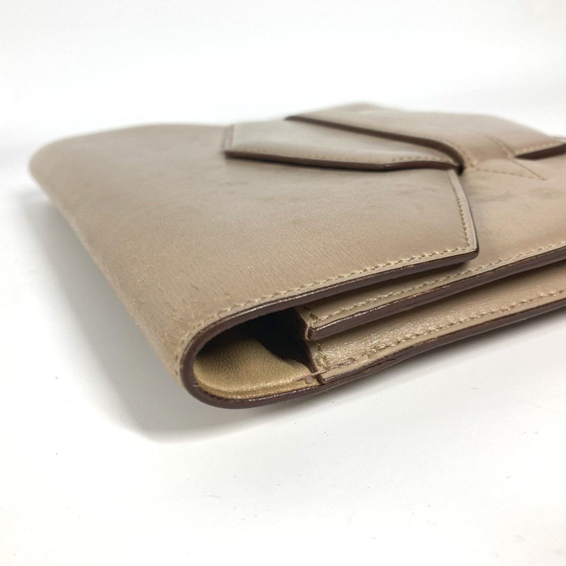 Hermès, Beige, Leather, clutch