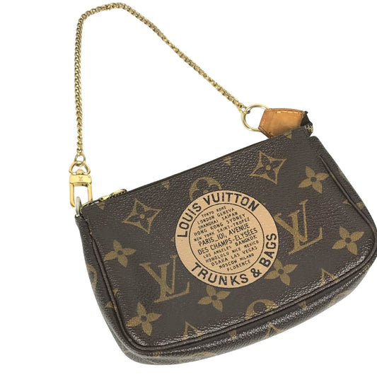 Louis Vuitton Pochette Accessoire, Brown, Canvas, clutch
